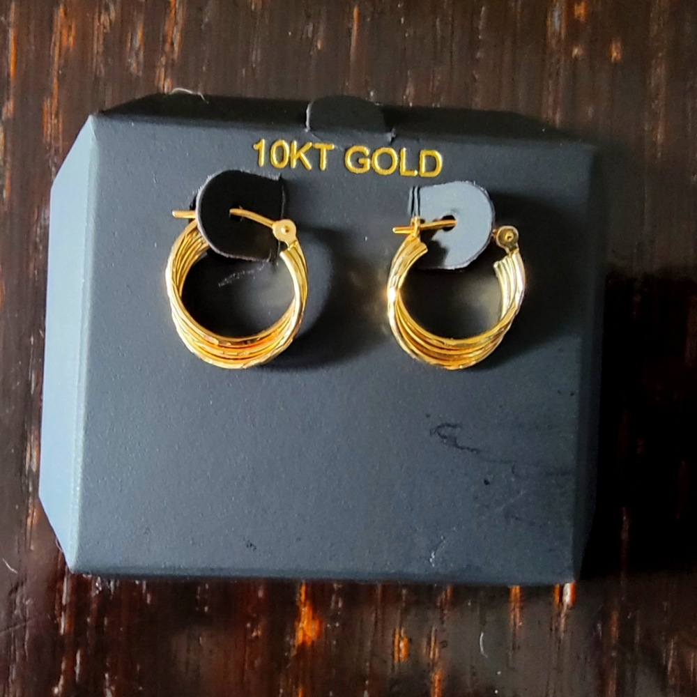 Tri hoop earrings 10kt Gold